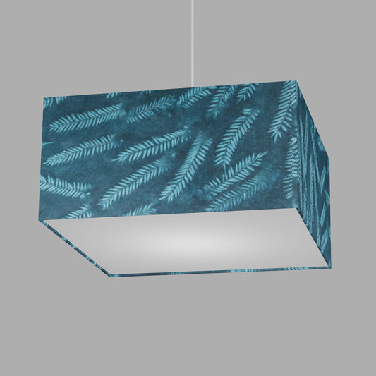 Square Lamp Shade - B106 ~ Resistance Dyed Teal Fern, 40cm(w) x 20cm(h) x 40cm(d)