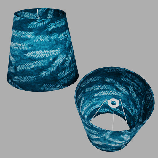 Conical Lamp Shade B106 ~ Resistance Dyed Teal Fern, 23cm(top) x 35cm(bottom) x 31cm(height)