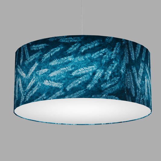 Drum Lamp Shade - B106 ~ Resistance Dyed Teal Fern, 70cm(d) x 30cm(h)