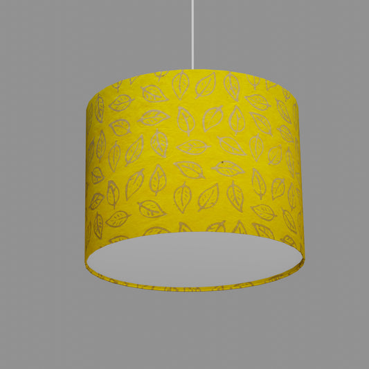 Drum Lamp Shade - B107 ~ Batik Leaf Yellow, 40cm(d) x 30cm(h)