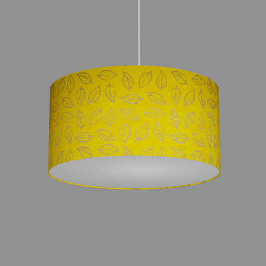 Drum Lamp Shade - B107 ~ Batik Leaf Yellow, 50cm(d) x 25cm(h)