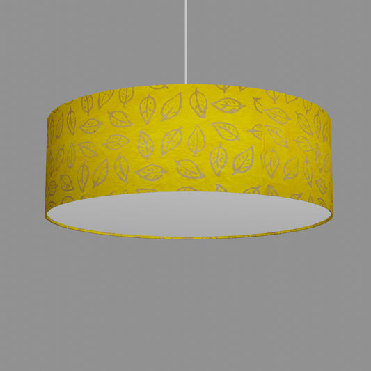 Drum Lamp Shade - B107 ~ Batik Leaf Yellow, 60cm(d) x 20cm(h)