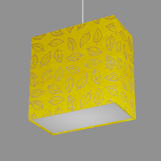 Rectangle Lamp Shade - B107 ~ Batik Leaf Yellow, 30cm(w) x 30cm(h) x 15cm(d)