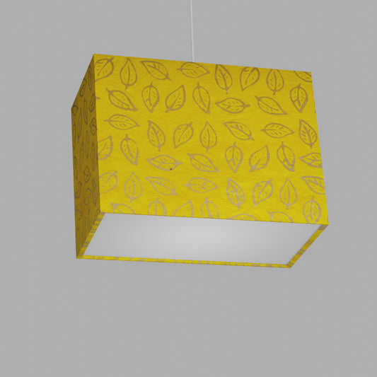 Rectangle Lamp Shade - B107 ~ Batik Leaf Yellow, 40cm(w) x 30cm(h) x 20cm(d)