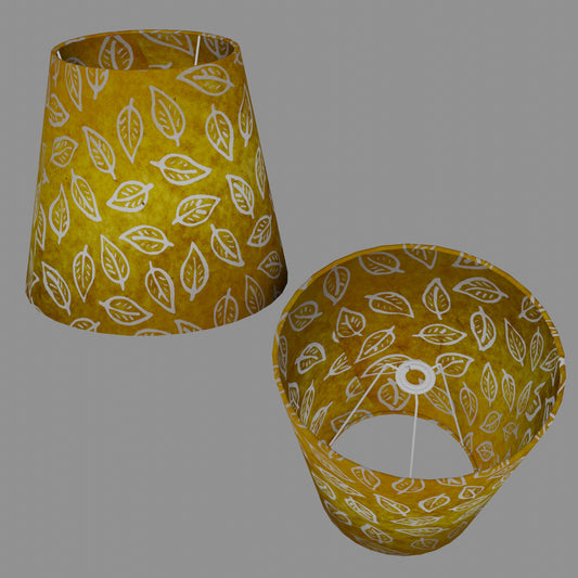 Conical Lamp Shade B107 ~ Batik Leaf Yellow, 23cm(top) x 35cm(bottom) x 31cm(height)