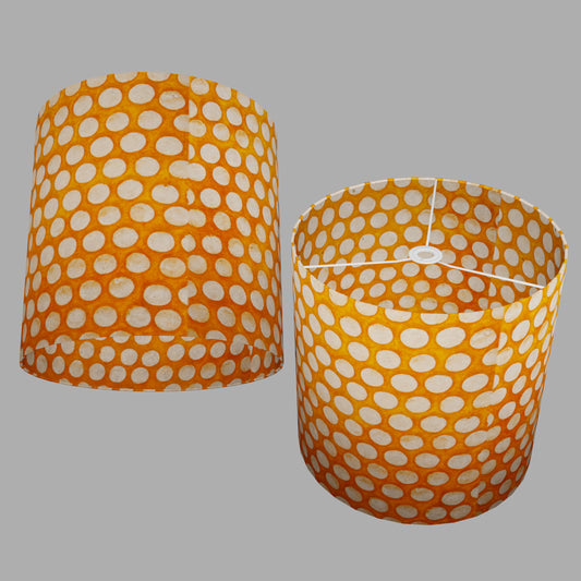 Drum Lamp Shade - B110 ~ Batik Dots on Orange, 40cm(d) x 40cm(h)