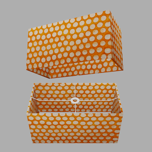 Rectangle Lamp Shade - B110 ~ Batik Dots on Orange, 50cm(w) x 25cm(h) x 25cm(d)