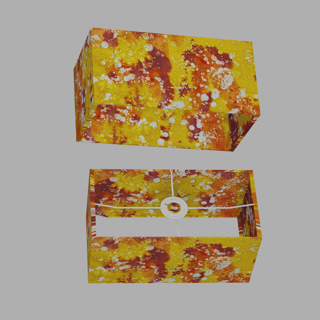 Rectangle Lamp Shade - B112 ~ Batik Lava Red/Orange, 40cm(w) x 20cm(h) x 20cm(d)