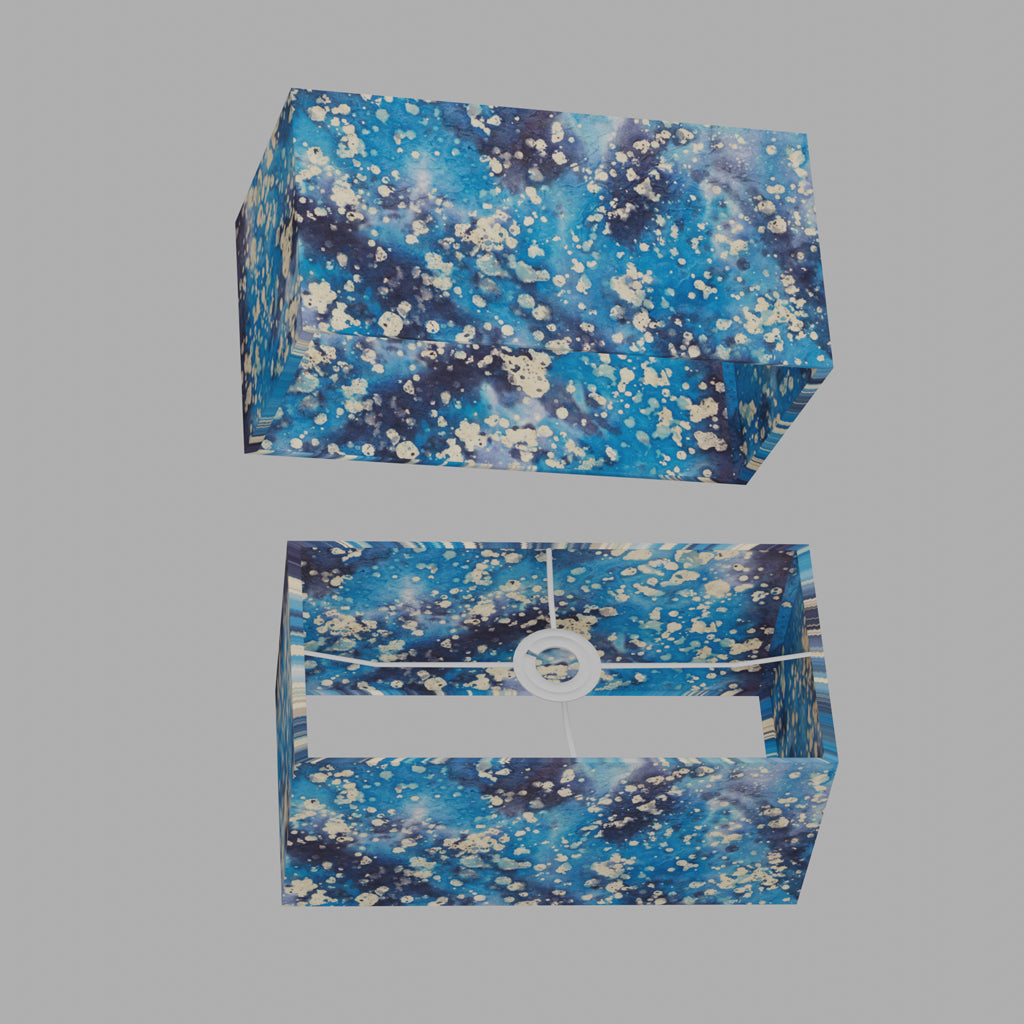 Rectangle Lamp Shade - B113 ~ Batik Ocean Blues, 40cm(w) x 20cm(h) x 20cm(d)
