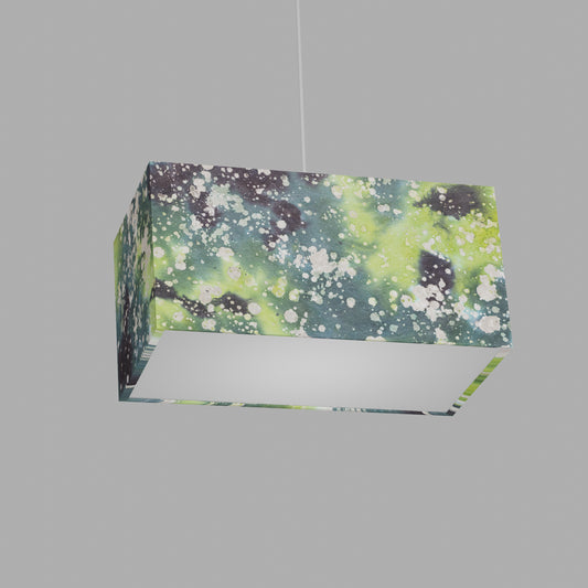Rectangle Lamp Shade - B114 ~ Batik Canopy Greens, 40cm(w) x 20cm(h) x 20cm(d)