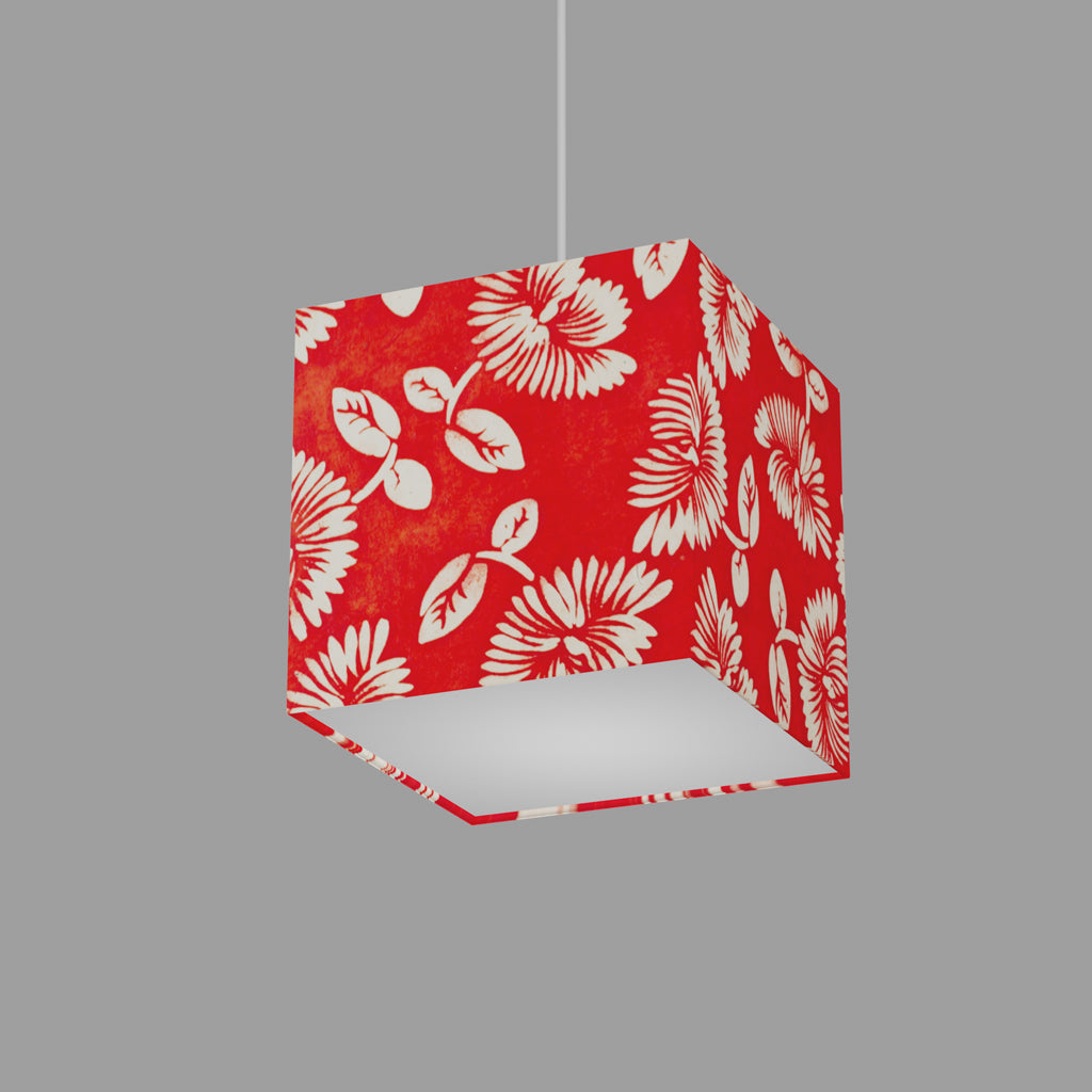Square Lampshades ~ B118 Batik Peony Red