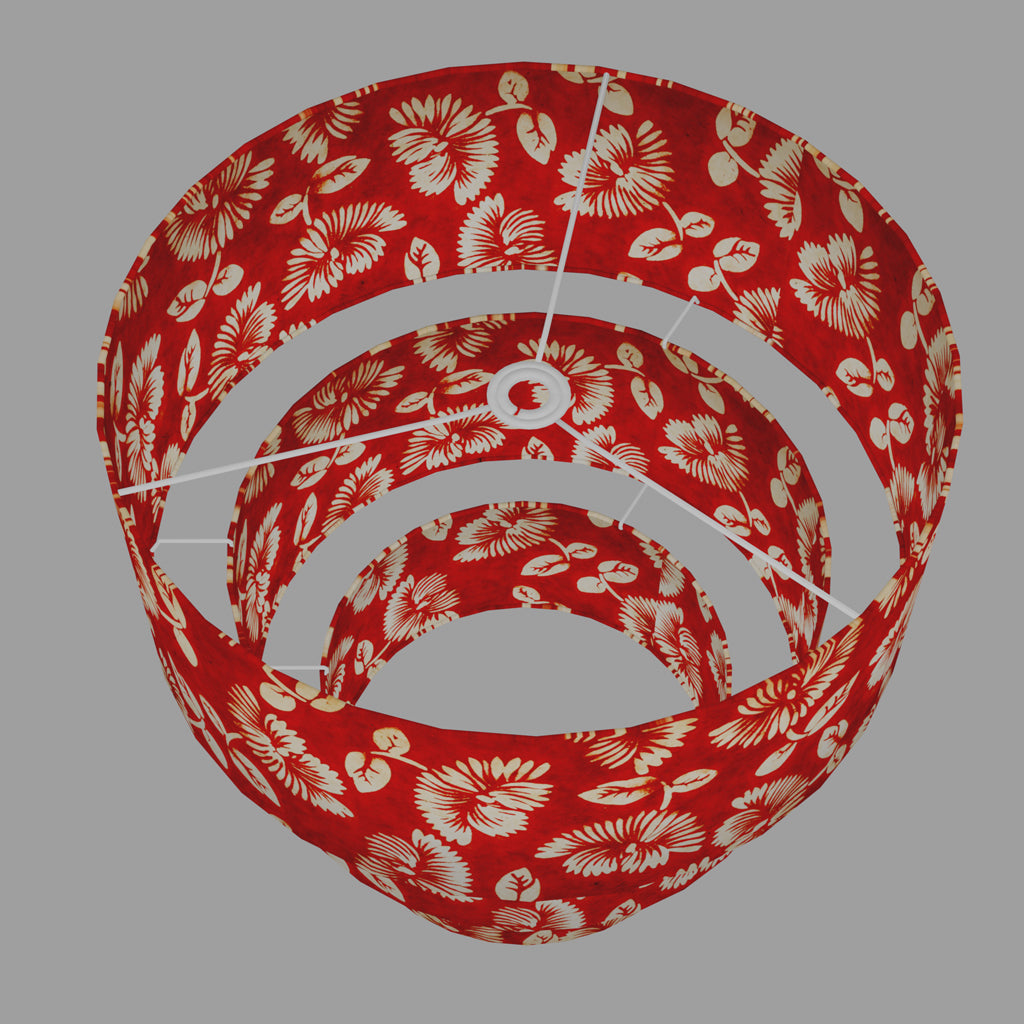 Tiered Lampshades ~ B118 Batik Peony Red