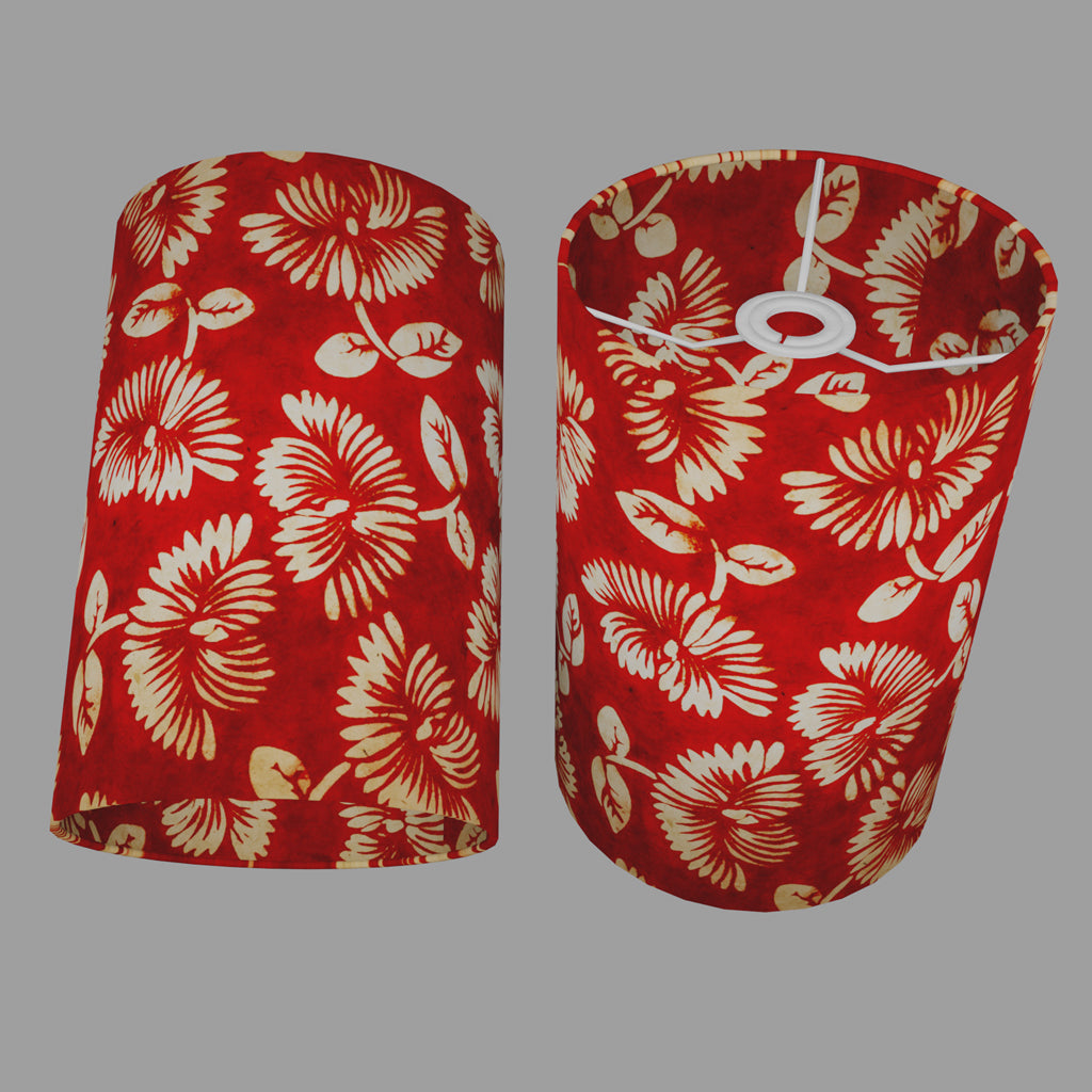 Drum Lamp Shades 20cm(d) x 20cm(h) B118 ~ Batik Peony Red