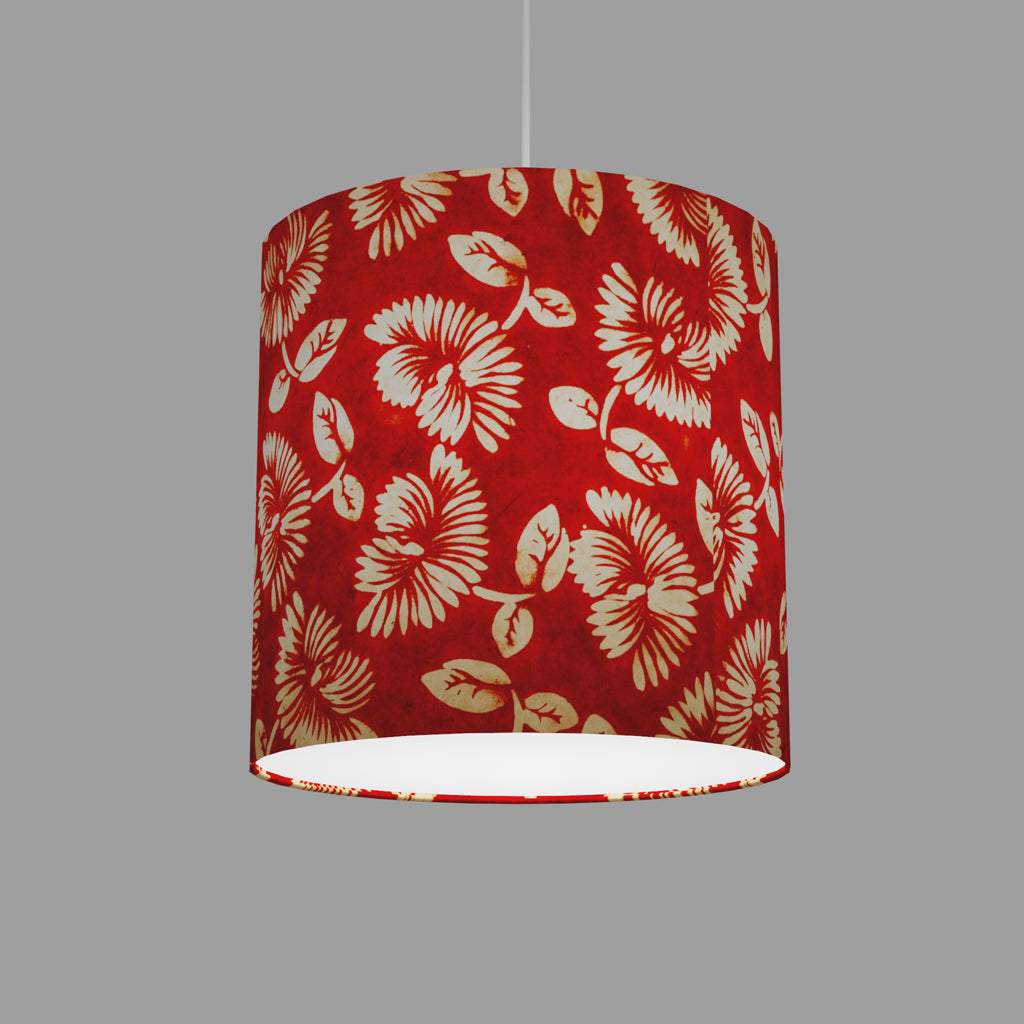 Drum Lamp Shades B118 ~ 30cm(d) x 20cm(h) ~ Batik Peony Red