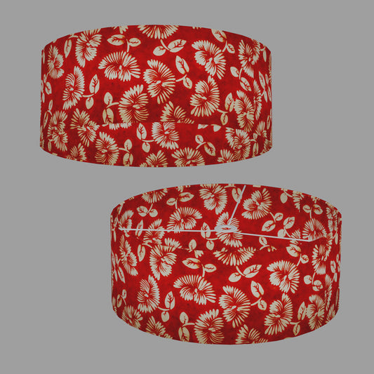 Drum Lamp Shades 50cm(d) x 20cm(h) ~ B118 Batik Peony Red