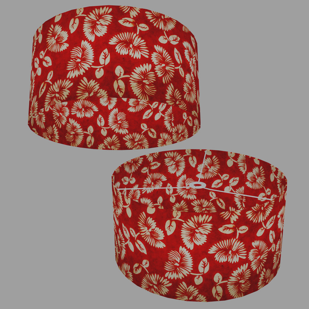 Drum Lamp Shades 50cm(d) x 20cm(h) ~ B118 Batik Peony Red