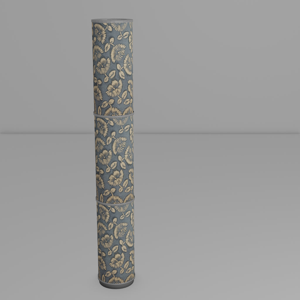 3 Panel Floor Lamp - B119 ~ Batik Peony Grey, 20cm(d) x 1.4m(h)
