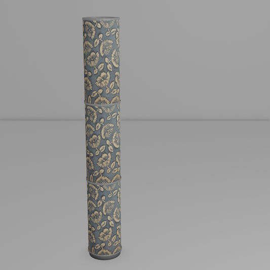 3 Panel Floor Lamp - B119 ~ Batik Peony Grey, 20cm(d) x 1.4m(h)
