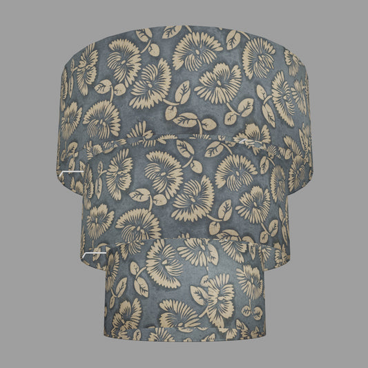 Tiered Lampshades ~ B119 ~ Batik Peony Grey