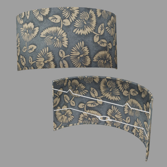 Wall Light - B119 ~ Batik Peony Grey, 36cm(wide) x 20cm(h)