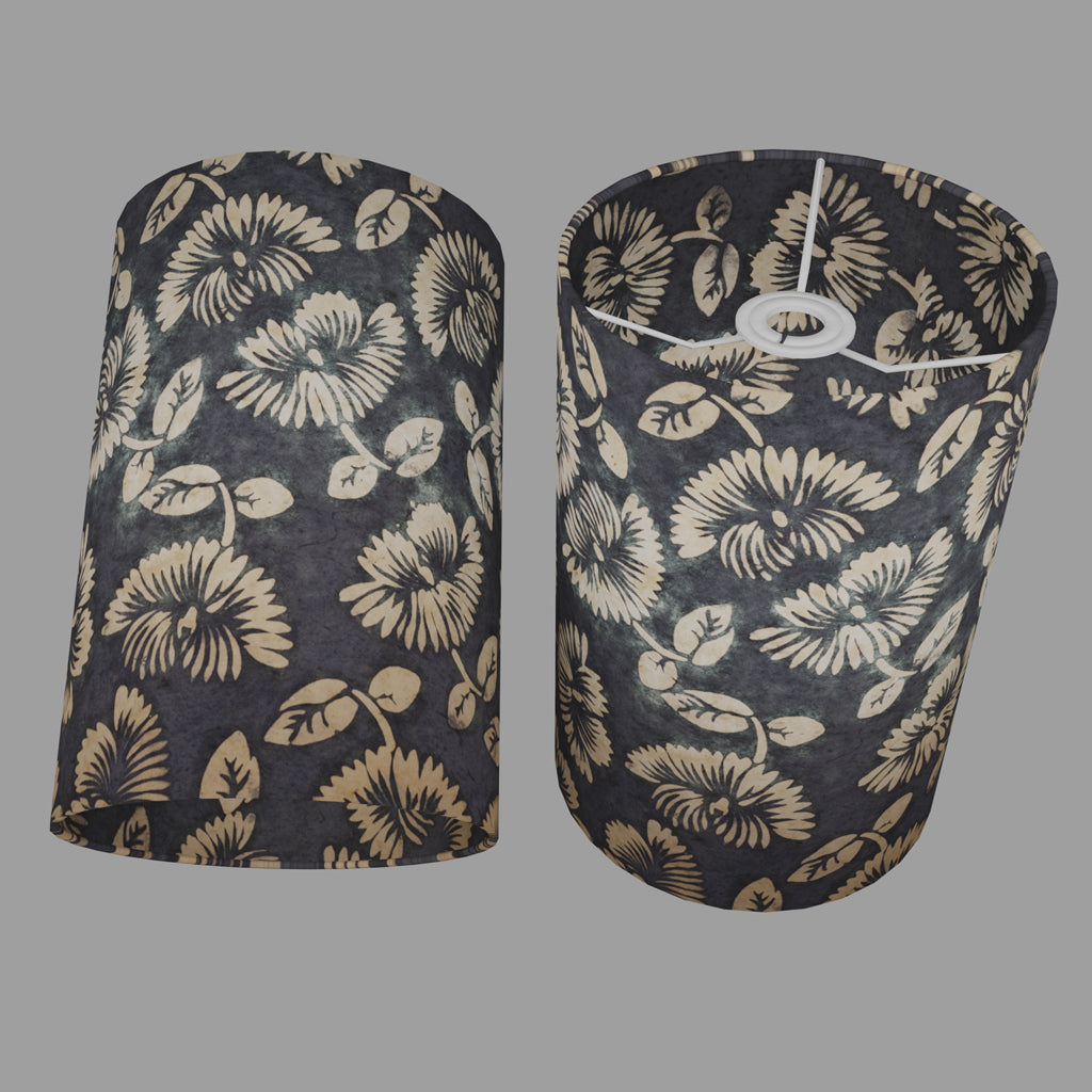 Drum Lamp Shades 20cm(d) x 20cm(h) ~ B119 Batik Peony Grey