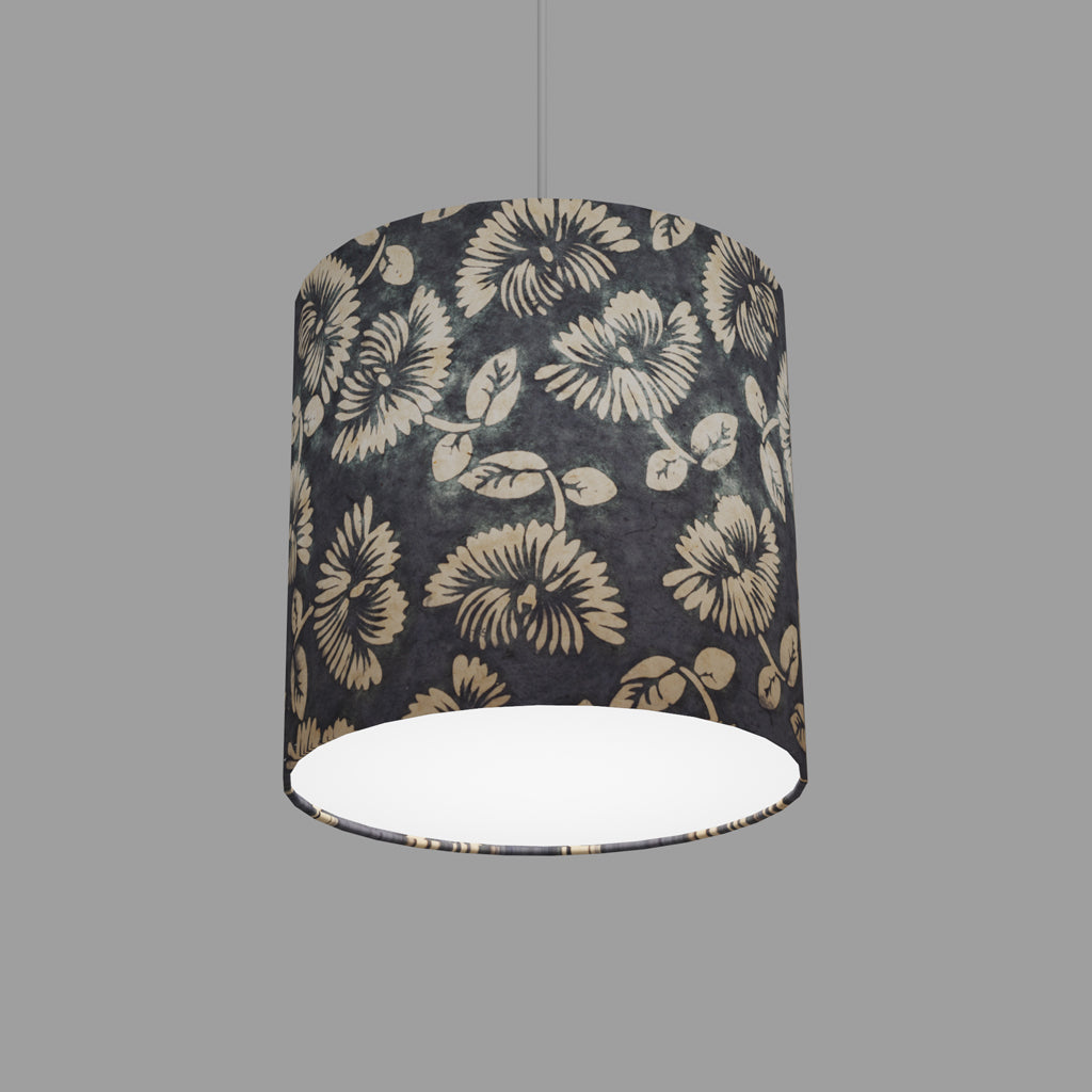 Drum Lamp Shades 25cm(d) x 25cm(h) ~ B119 Batik Peony Grey