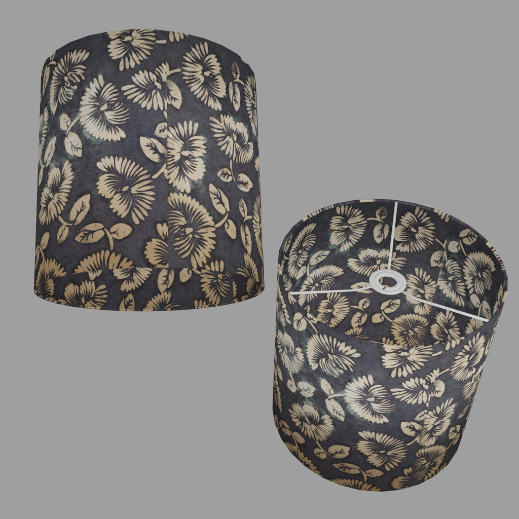 Drum Lamp Shades 30cm(d) x 20cm(h) ~ B119 Batik Peony Grey