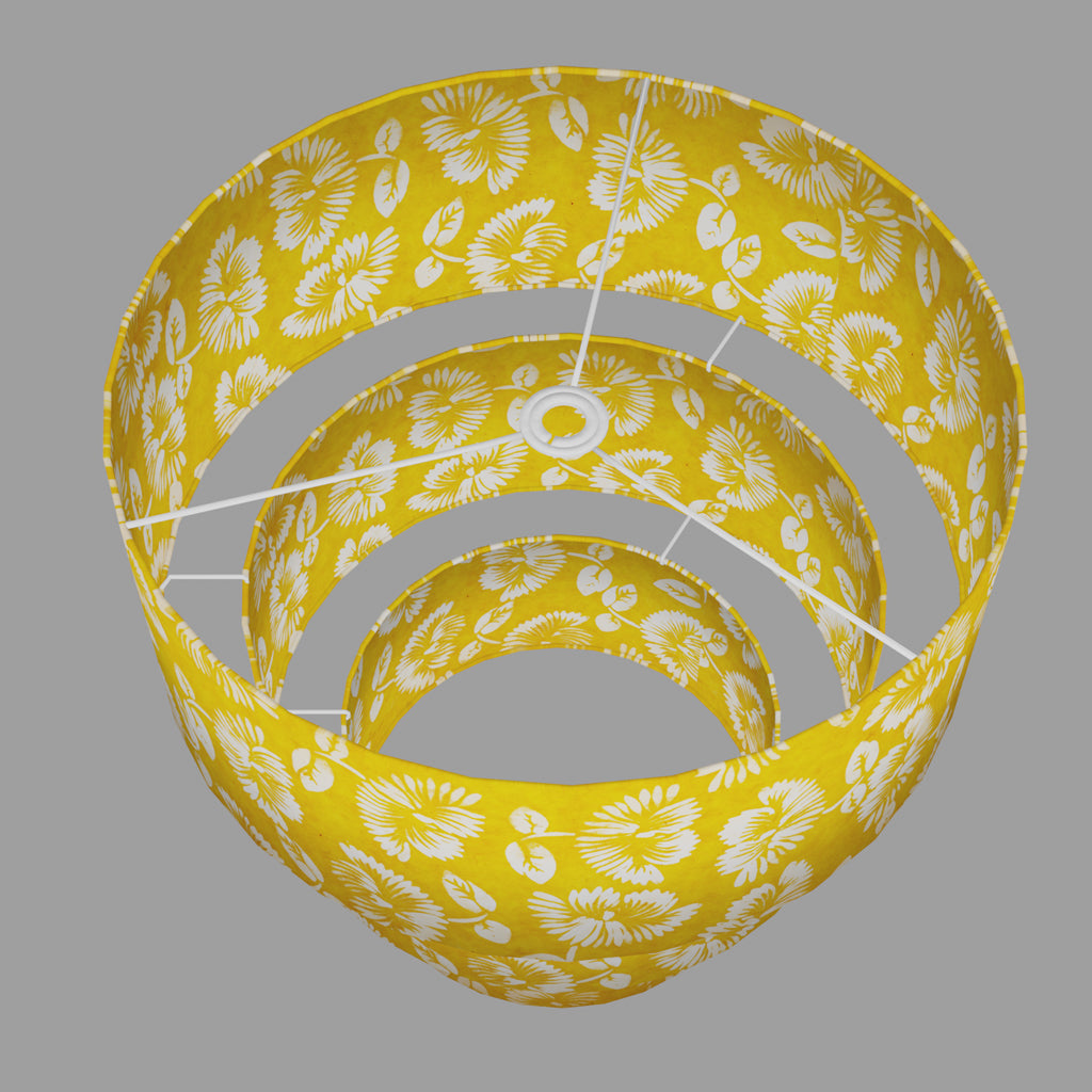 Tiered Lampshades ~ B120 Batik Peony Yellow