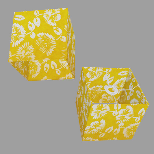 Square Lampshades ~ B120 Batik Peony Yellow