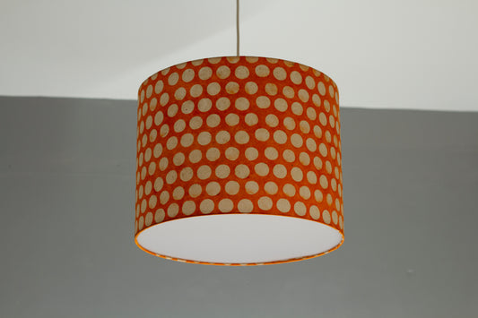 Drum Lamp Shade - B110 ~ Batik Dots on Orange, 40cm(d) x 30cm(h)