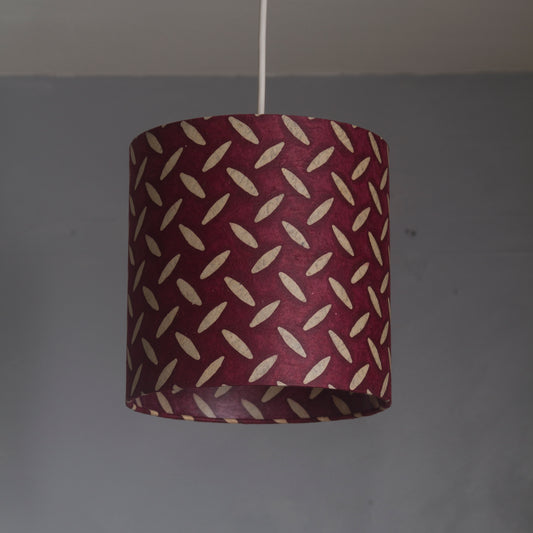 Drum Lamp Shade - P14 - Batik Tread Plate Cranberry, 20cm(d) x 20cm(h)