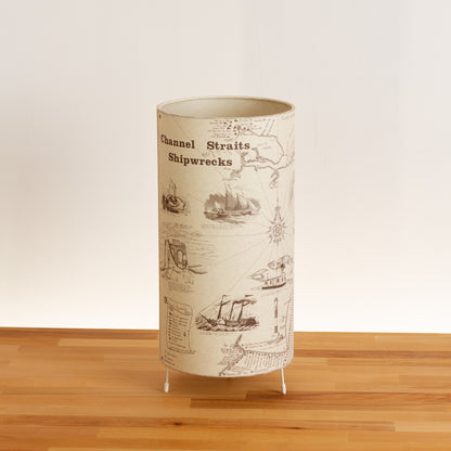 Channel Straits Shipwrecks Map - Free-standing Table Lamp