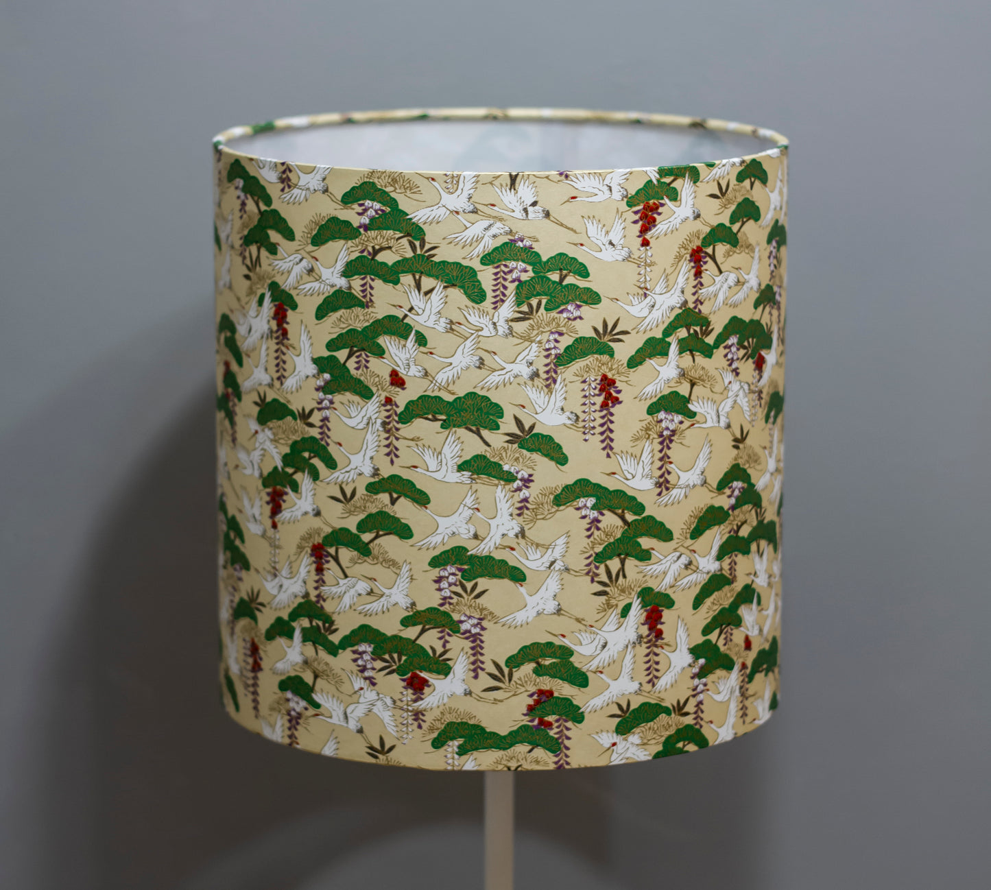 Drum Lamp Shade - W05 - Cranes, 25cm x 25cm