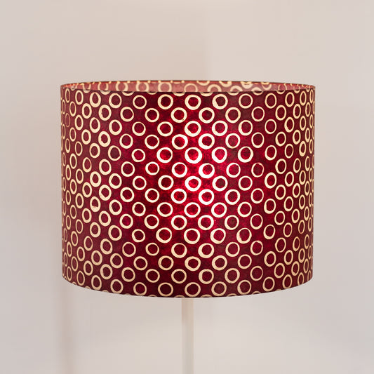 3 Panel Floor Lamp - P73 - Batik Cranberry Circles, 20cm(d) x 1.4m(h)