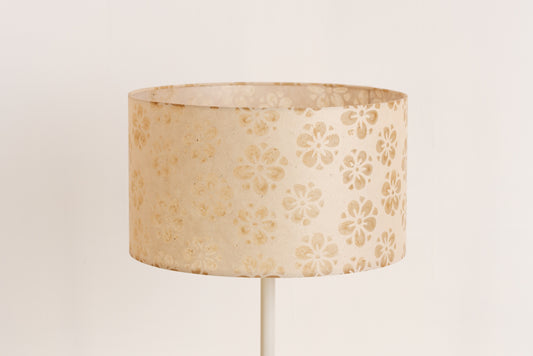 Drum Lamp Shade - P75 - Batik Star Flower Natural, 35cm(d) x 20cm(h)
