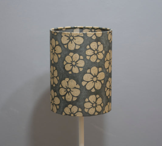 Drum Lamp Shade - P77 ~ Batik Star Flower Grey, 15cm(diameter)