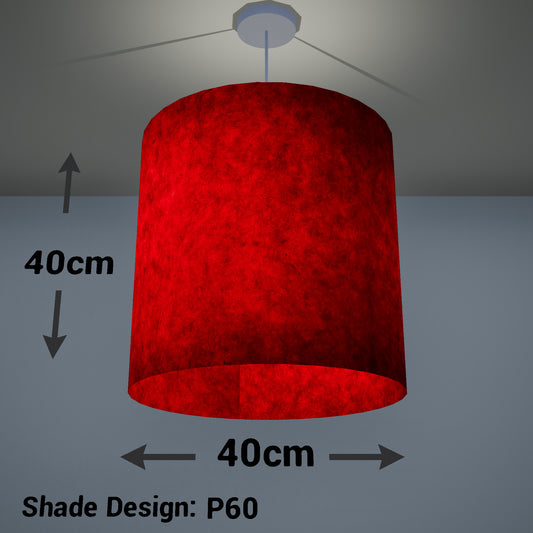Drum Lamp Shade - P60 - Red Lokta, 40cm(d) x 40cm(h)