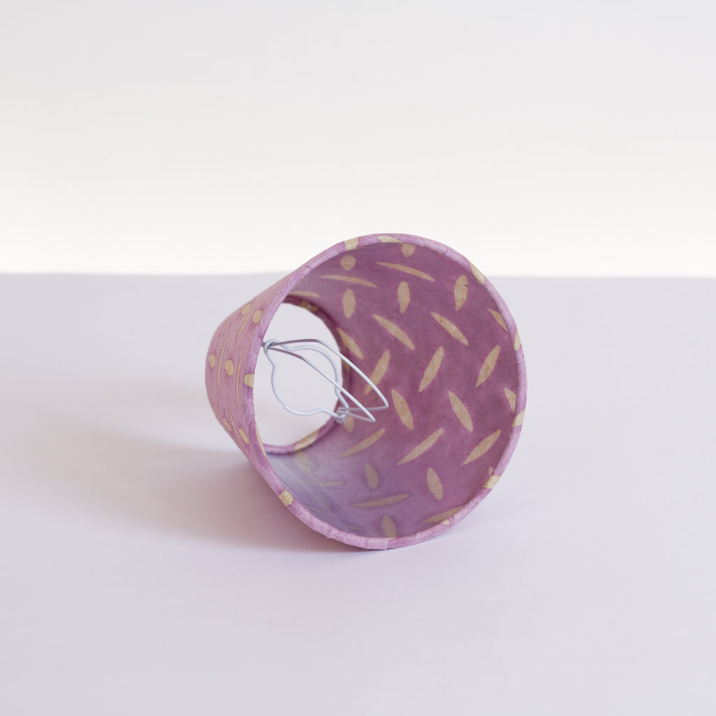 Clip on Lamp Shade - Short - B121 ~ Batik Tread Plate Lilac