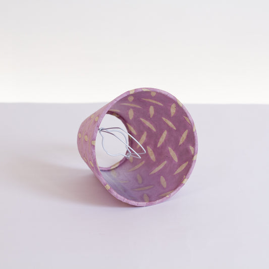 Clip on Lamp Shade - Short - B121 ~ Batik Tread Plate Lilac
