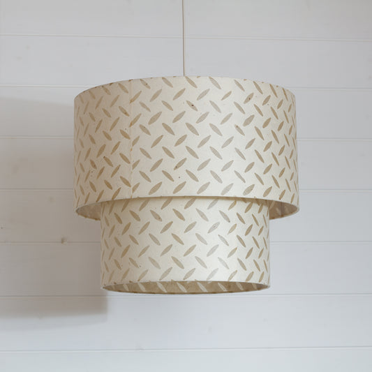 2 Tier Lamp Shade - P10 - Batik Tread Plate Natural, 40cm x 20cm & 30cm x 15cm