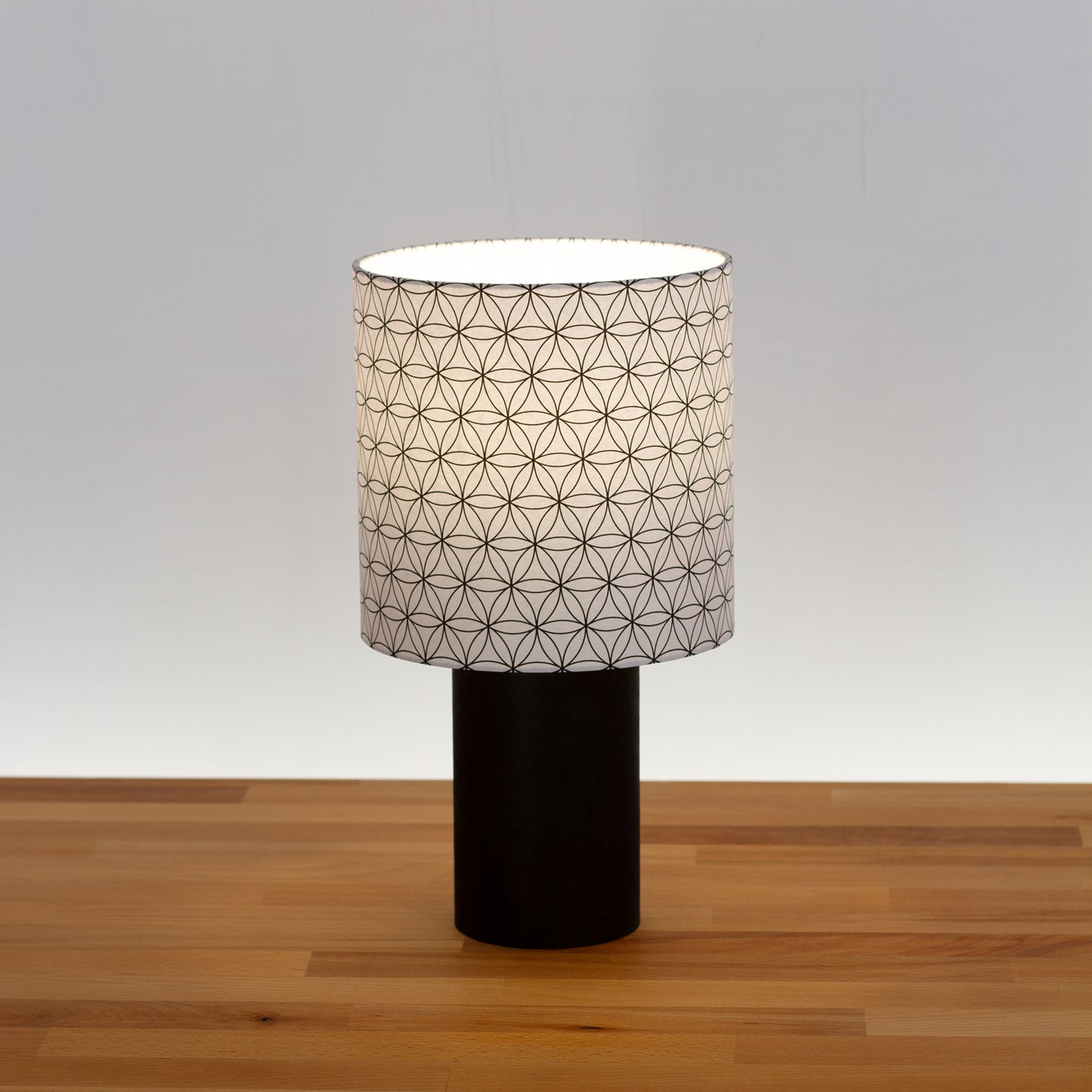 Matching Table Lamp Small with Drum Lamp Shade ~ Flower of Life (B108)