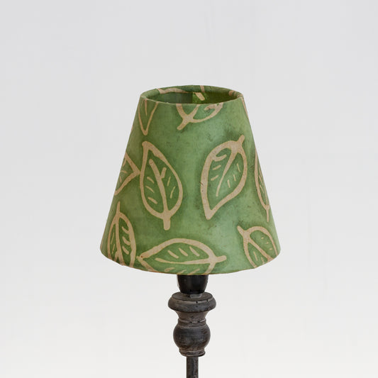 Clip on Lamp Shade - Short - P29 - Batik Leaf on Green