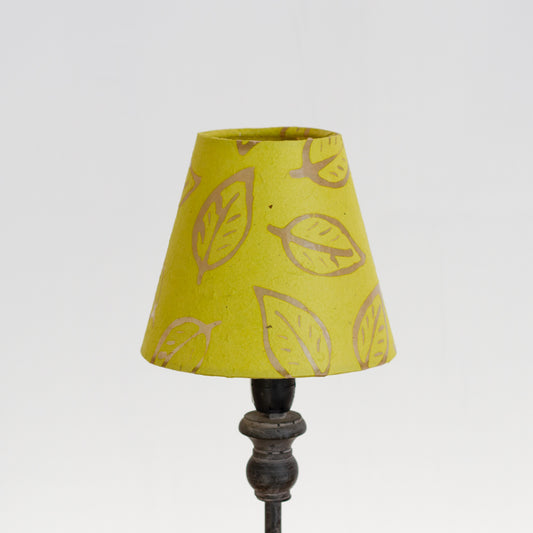 Clip on Lamp Shade - Short - B117 ~ Batik Leaf Lime