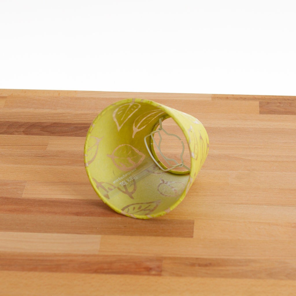 Clip on Lamp Shade - Short - B117 ~ Batik Leaf Lime