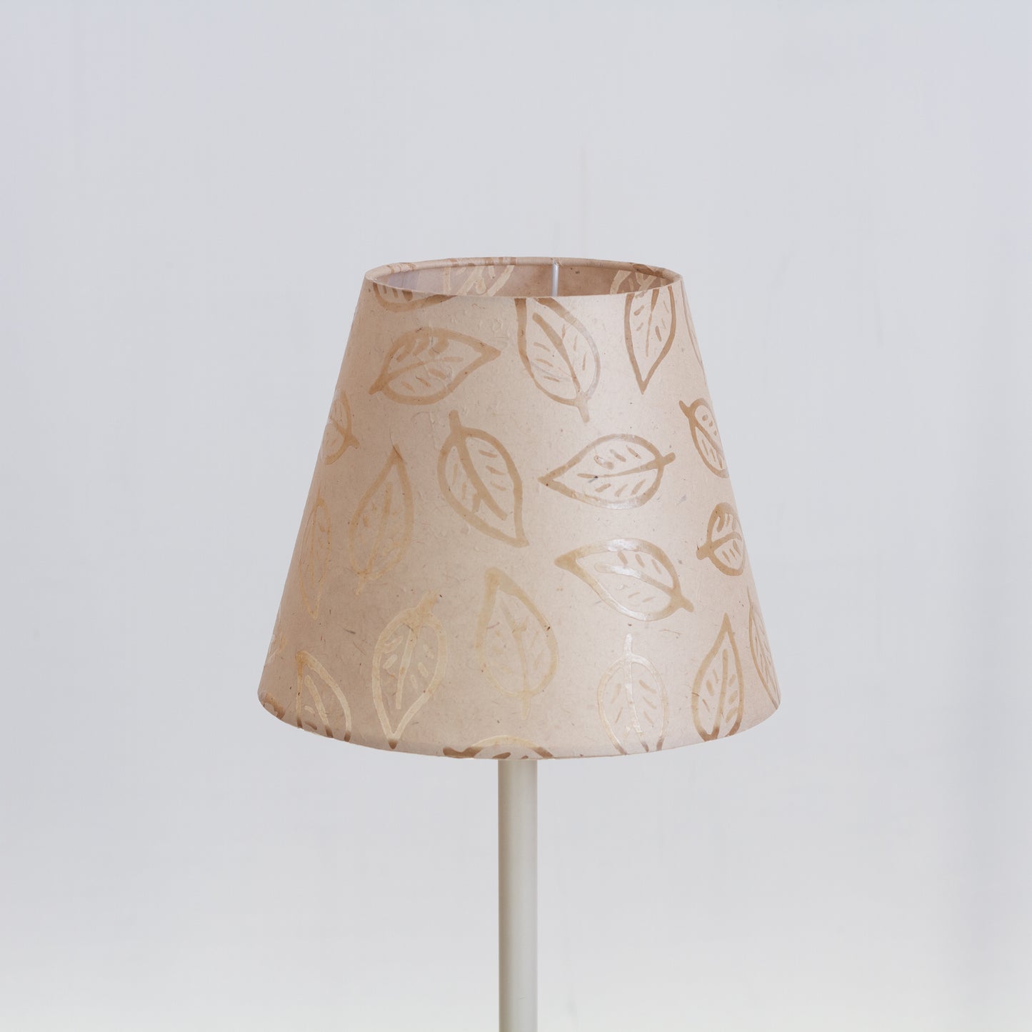Conical Lamp Shade P28 - Batik Leaf on Natural, 15cm(top) x 25cm(bottom) x 20cm(height)