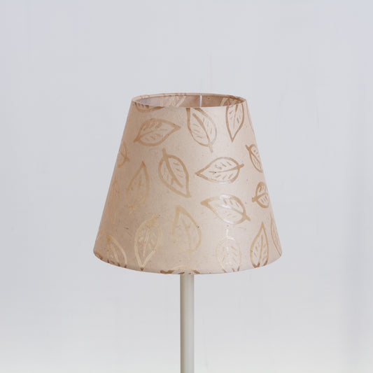 Conical Lamp Shade P28 - Batik Leaf on Natural, 15cm(top) x 25cm(bottom) x 20cm(height)