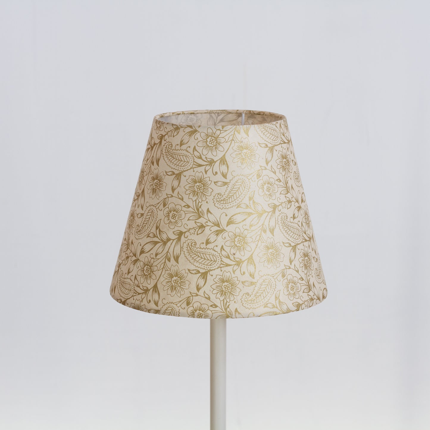 Conical Lamp Shade P69 - Garden Gold on Natural, 15cm(top) x 25cm(bottom) x 20cm(height)