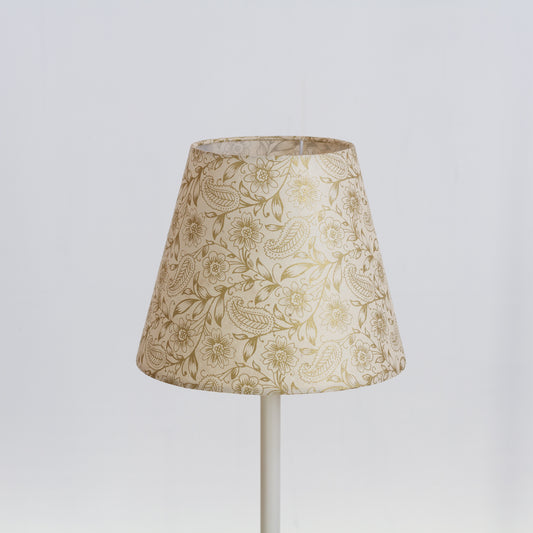 Conical Lamp Shade P69 - Garden Gold on Natural, 15cm(top) x 25cm(bottom) x 20cm(height)