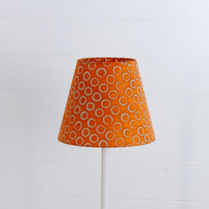 Conical Lamp Shade P03 - Batik Orange Circles, 15cm(top) x 25cm(bottom) x 20cm(height)