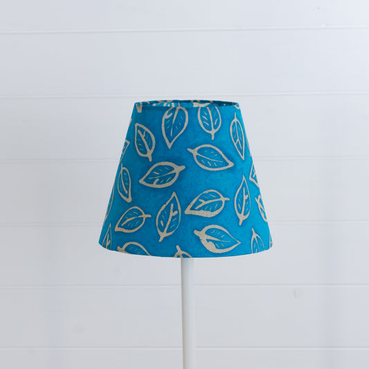 Conical Lamp Shade B125 ~ Batik Leaf Teal, 15cm(top) x 25cm(bottom) x 20cm(height)